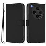 For Oppo Find X8 Ultra 5G Case Solid Color Wallet Leather Phone Cover with Strap