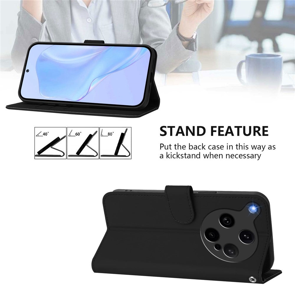 For Oppo Find X8 Ultra 5G Case Solid Color Wallet Leather Phone Cover with Strap