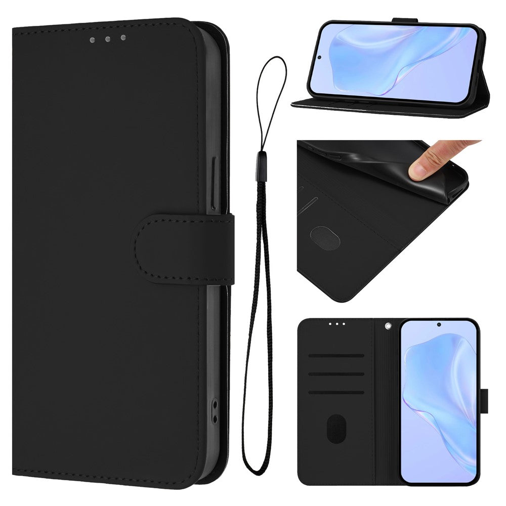 For Oppo Find X8 Ultra 5G Case Solid Color Wallet Leather Phone Cover with Strap