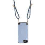 For iPhone 17e / 16e Case Carbon Fiber Texture PU + PC + TPU Anti Drop Phone Cover with Crossbody Lanyard