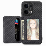 For Oppo Reno13 5G (Global) Case RFID Blocking Carbon Fiber Leather Phone Back Cover with Card Holder