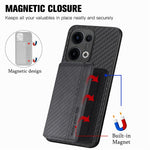 For Oppo Reno13 5G (Global) Case RFID Blocking Carbon Fiber Leather Phone Back Cover with Card Holder