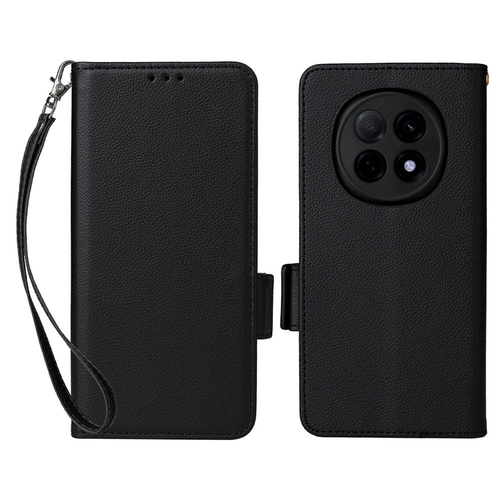 For Oppo F29 Pro 5G (Global) / A5 Pro 5G (China) Case with Wrist Strap Litchi Texture PU Leather Wallet Phone Cover