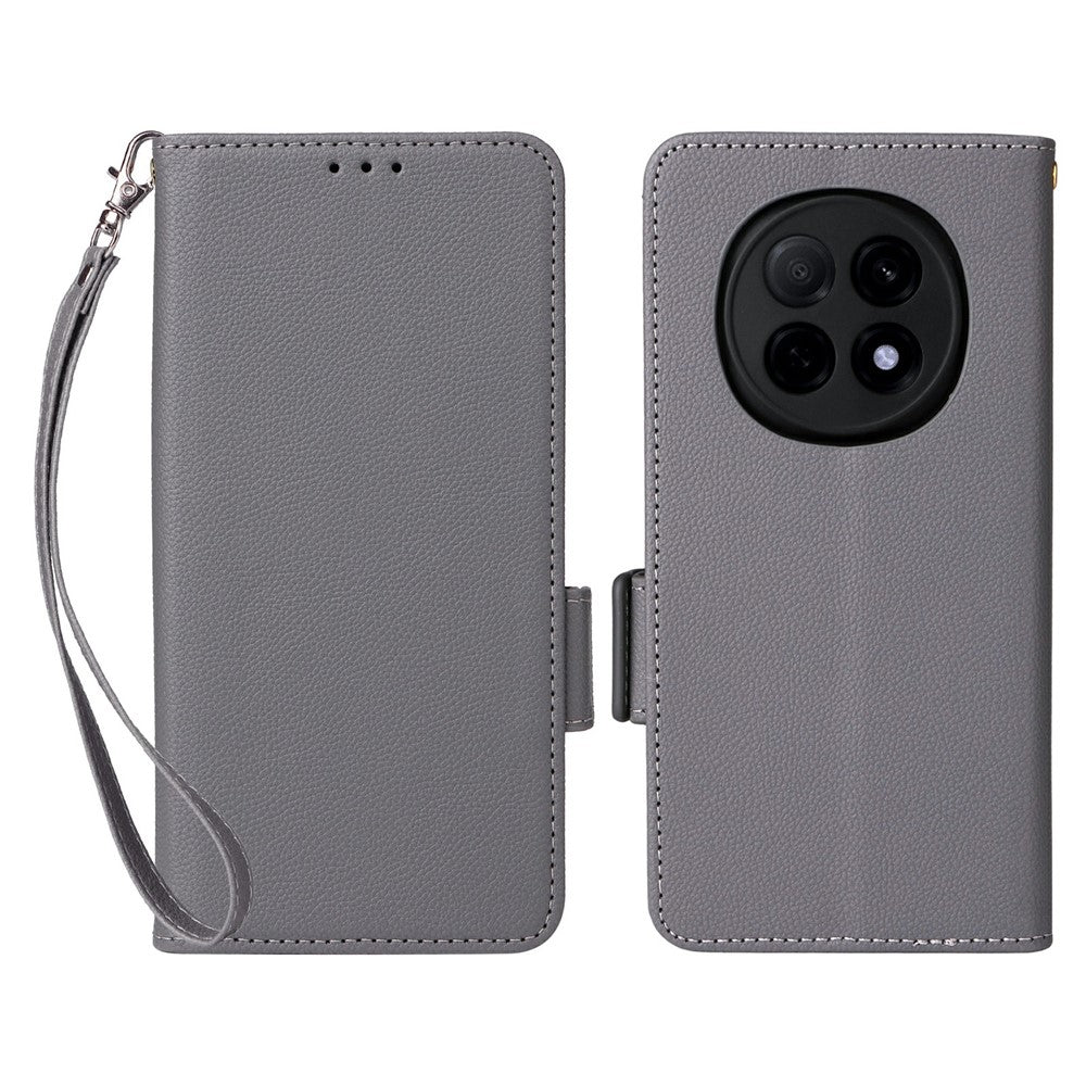 For Oppo F29 Pro 5G (Global) / A5 Pro 5G (China) Case with Wrist Strap Litchi Texture PU Leather Wallet Phone Cover