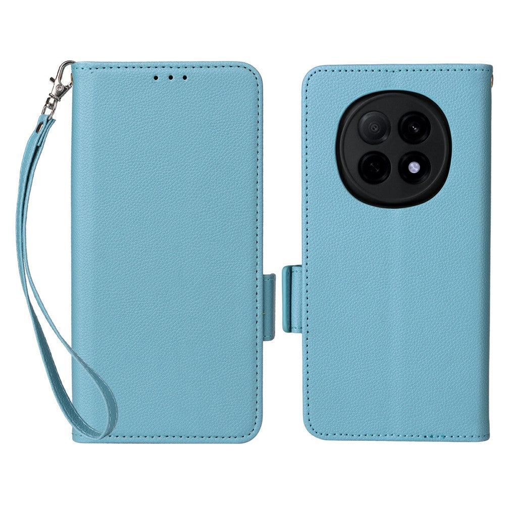 For Oppo F29 Pro 5G (Global) / A5 Pro 5G (China) Case with Wrist Strap Litchi Texture PU Leather Wallet Phone Cover