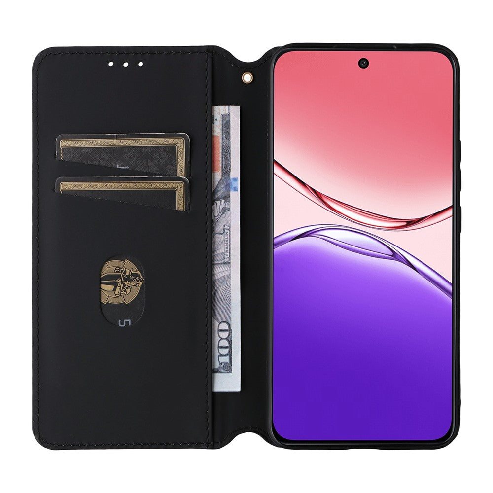 For Oppo F29 Pro 5G (Global) / A5 Pro 5G (China) Case Wallet Rhombus Imprinted Leather Phone Cover