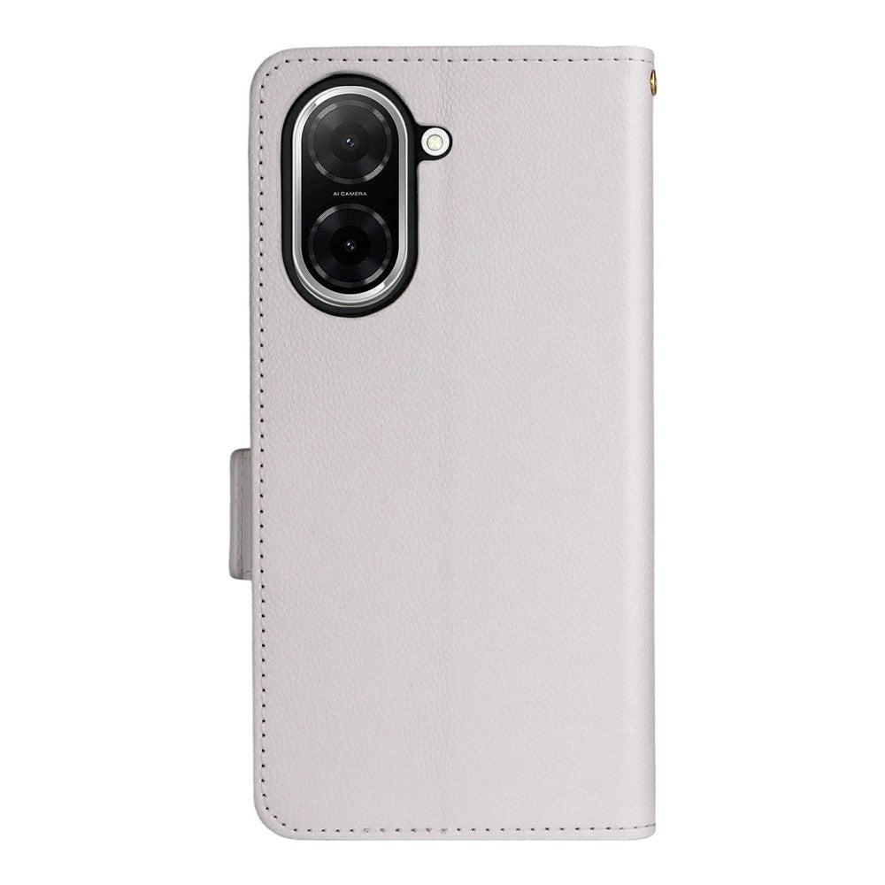 For Xiaomi Redmi A5 NFC (EU) (173.45mm) Case with Wrist Strap Litchi Texture PU Leather Wallet Phone Cover