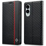 LC.IMEEKE För Samsung Galaxy S25 Edge Skal Kolfibertextur mobilskal Stativ Korthållare