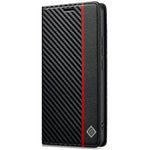 LC.IMEEKE For Xiaomi Redmi Note 14 4G (164.84mm) Case Carbon Fiber Texture Phone Cover Stand Card Holder
