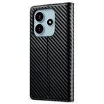 LC.IMEEKE For Xiaomi Redmi Note 14 4G (164.84mm) Case Carbon Fiber Texture Phone Cover Stand Card Holder