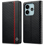 LC.IMEEKE För Xiaomi Redmi Note 14 4G (164.84mm) Skal Kolfibertextur mobilskal Stativ Korthållare