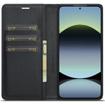 LC.IMEEKE For Xiaomi Redmi Note 14 4G (164.84mm) Case Carbon Fiber Texture Phone Cover Stand Card Holder