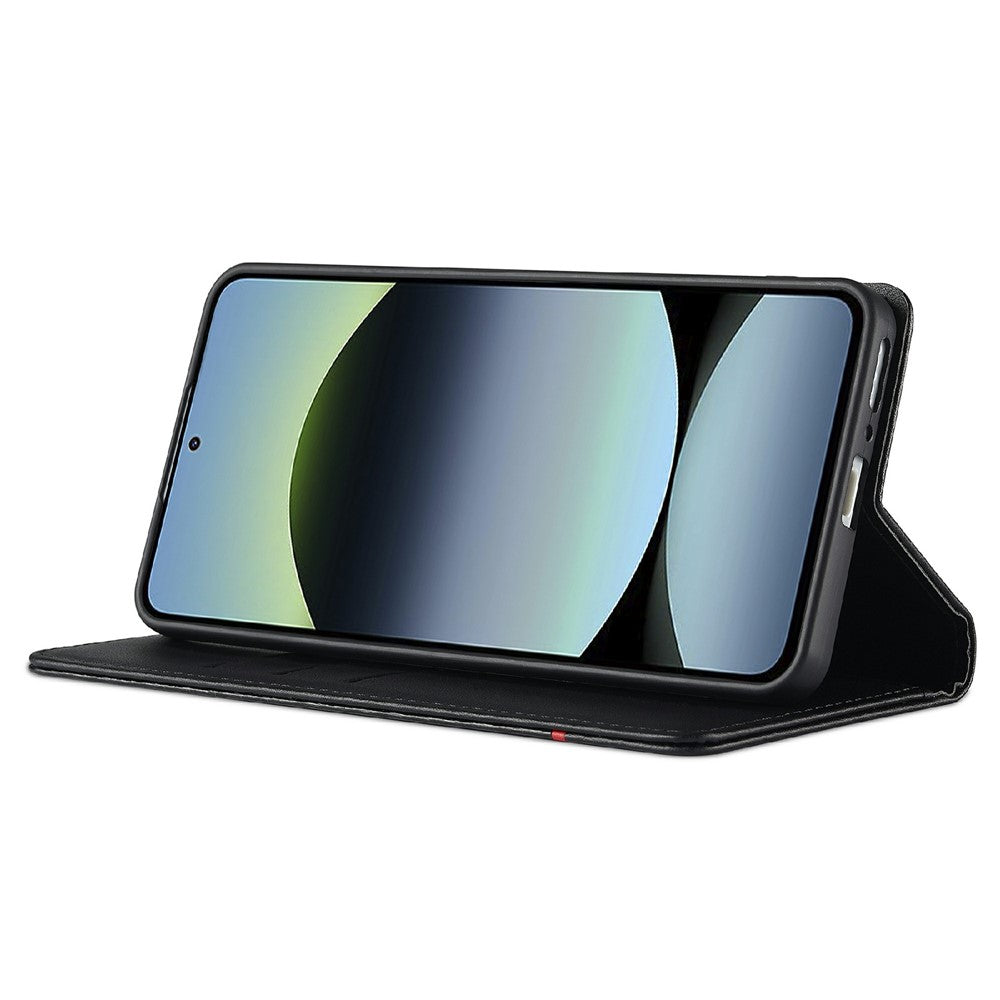 LC.IMEEKE För Xiaomi Redmi Note 14 4G (164.84mm) Skal Kolfibertextur mobilskal Stativ Korthållare