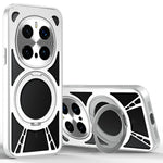 For Honor Magic7 5G Case Magnetic Kickstand Hollow Heat Dissipation Silicone + PC + Metal Bumper Phone Cover