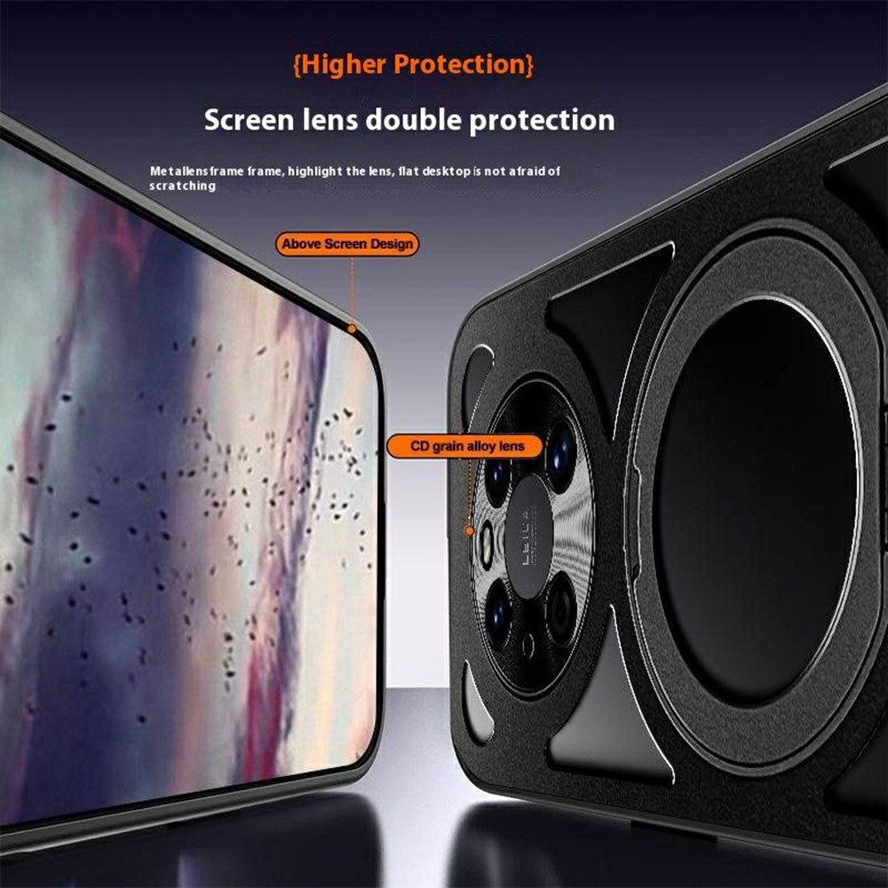 Huawei Mate 40 Skal Magnetiskt Stöd Ihåligt Värmeavledande Silikon + PC + Metall Stötfångare mobilskal
