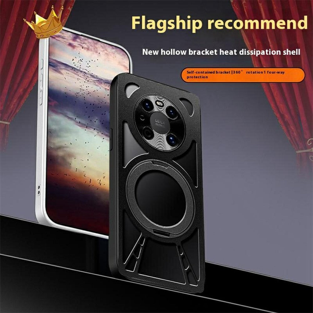 For Huawei Mate 40 Pro 4G / 5G Case Magnetic Kickstand Hollow Heat Dissipation Silicone + PC + Metal Bumper Phone Cover