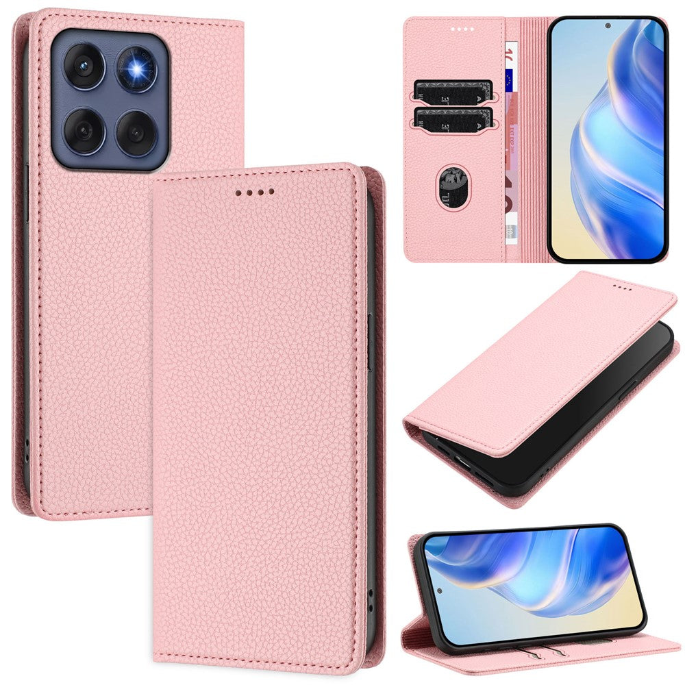 Til Motorola Edge 60 5G / 60 Fusion 5G Pung Etui RFID Blokerende Litchi Tekstur Læder Mobilcover