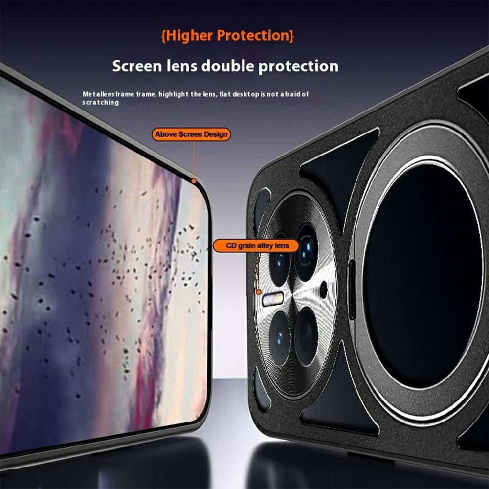 Magnetisk mobilcover til Huawei Mate 50 Pro 4G med støttefod, hult varmeafledningsdesign og silikone + PC + metalstødfanger