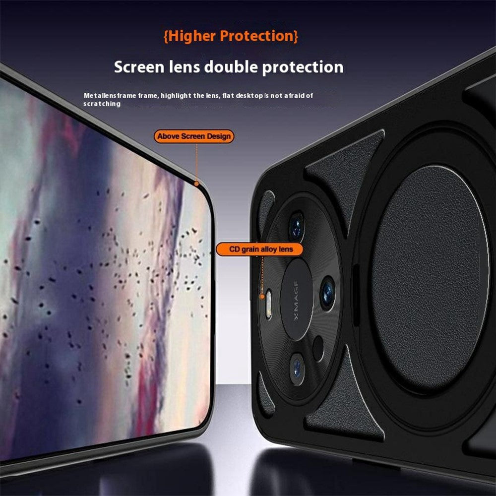 For Huawei Mate 60 Pro / Mate 60 Pro+ Case Magnetic Kickstand Hollow Heat Dissipation Silicone + PC + Metal Bumper Phone Cover