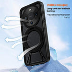 For Huawei Mate 60 Pro / Mate 60 Pro+ Case Magnetic Kickstand Hollow Heat Dissipation Silicone + PC + Metal Bumper Phone Cover
