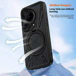 Huawei Pura 70 Ultra-cover med magnetisk støtte, hul varmeafledning, silikone + PC + metalstødfanger-mobilcover