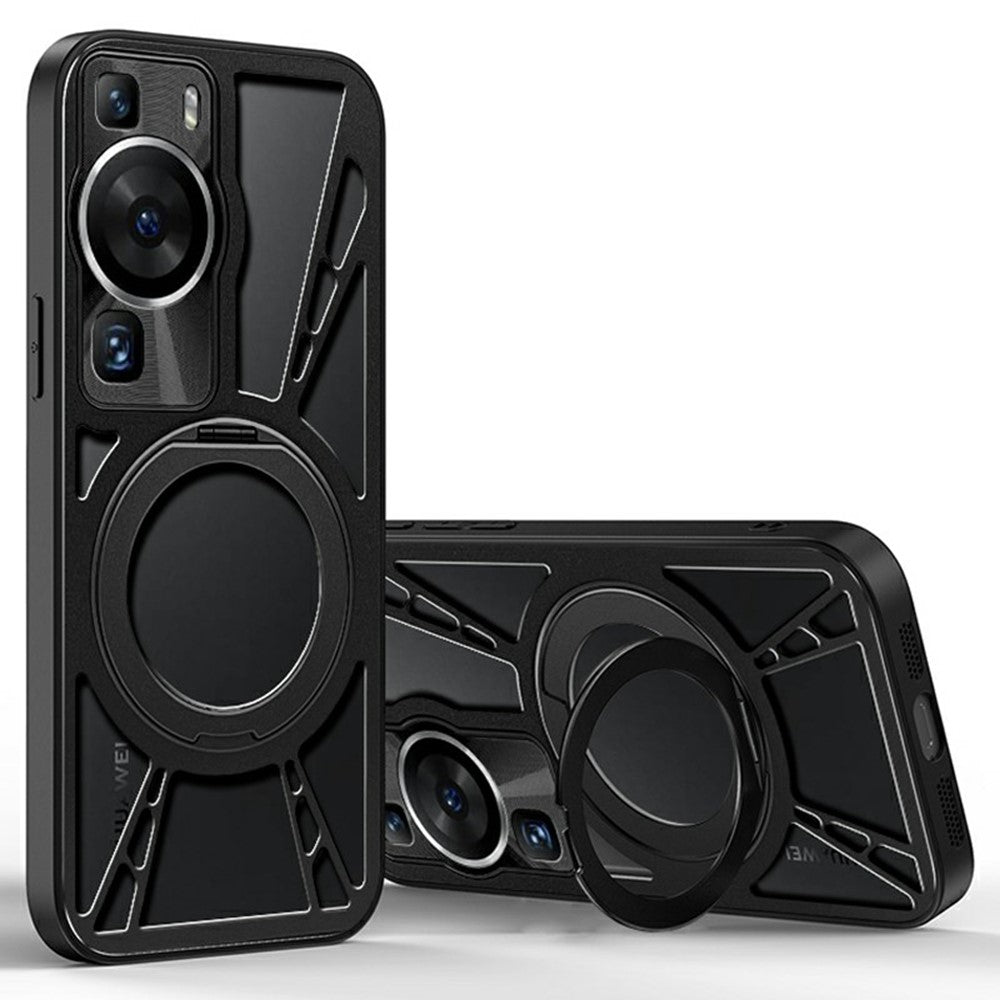 Huawei P60 / P60 Pro Skal Magnetiskt Stöd Ihåligt Värmeavledande Silikon + PC + Metall Stötfångare mobilskal