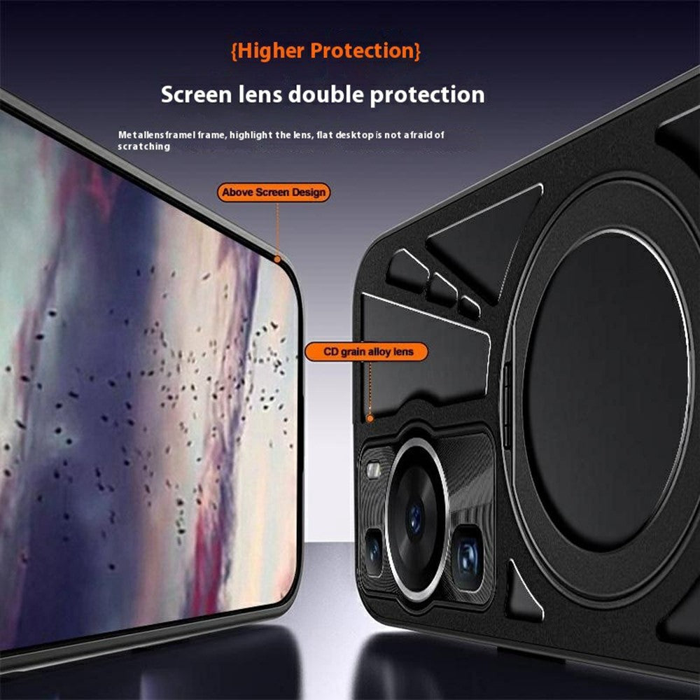 Huawei P60 / P60 Pro Skal Magnetiskt Stöd Ihåligt Värmeavledande Silikon + PC + Metall Stötfångare mobilskal