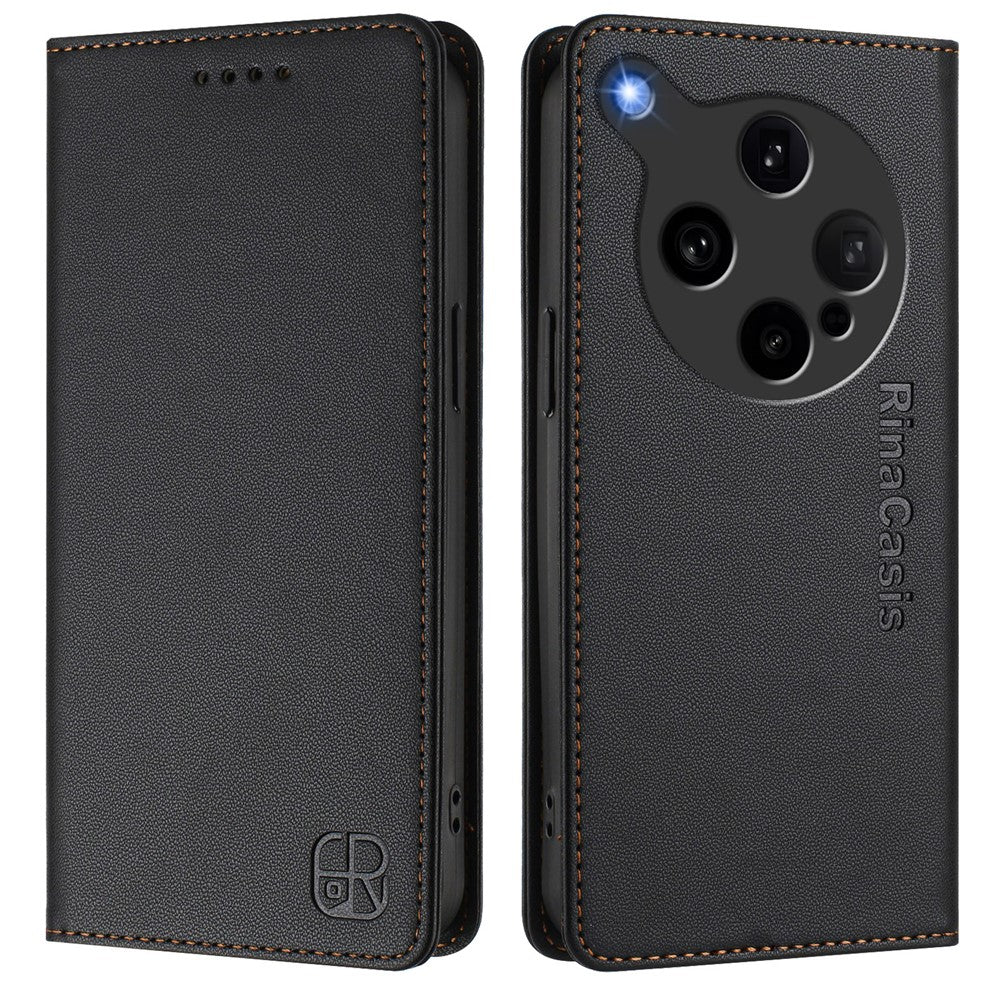 For Oppo Find X8 Ultra 5G Leather Case RINACASIS RC01 Phone Cover with RFID Blocking Wallet Stand