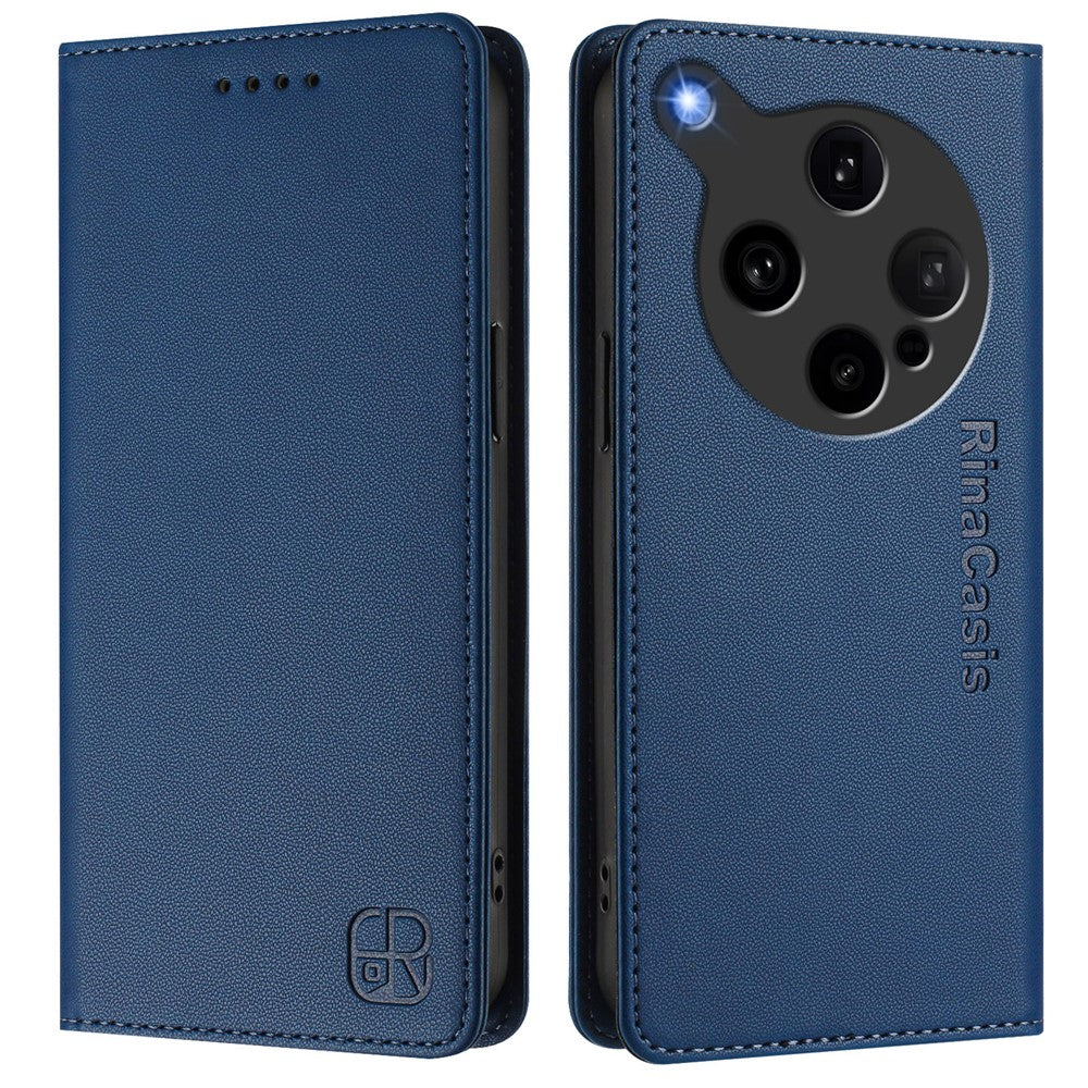 For Oppo Find X8 Ultra 5G Leather Case RINACASIS RC01 Phone Cover with RFID Blocking Wallet Stand