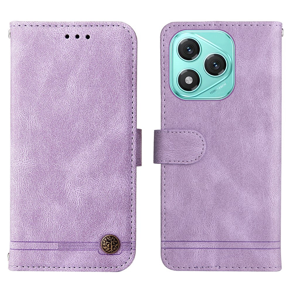 For Honor X70i / 400 Lite 5G Leather Wallet Cases Skin Touch Phone Cover Stand with Strap