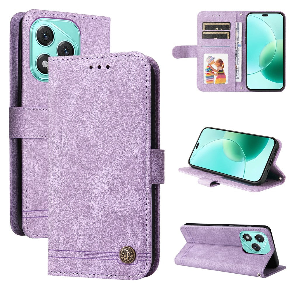For Honor X70i / 400 Lite 5G Leather Wallet Cases Skin Touch Phone Cover Stand with Strap