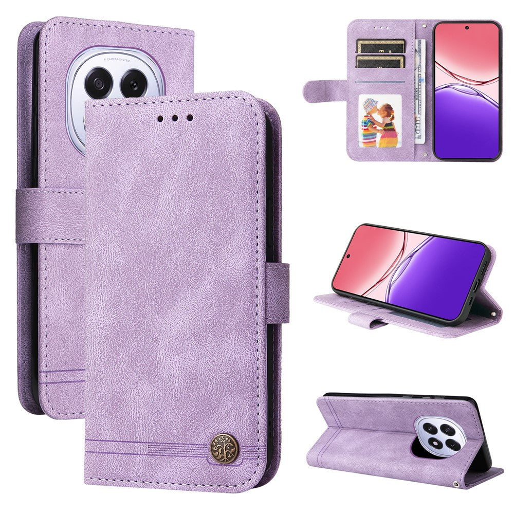 For Oppo A5 5G / Oppo F29 5G Leather Wallet Cases Skin Touch Phone Cover Stand with Strap