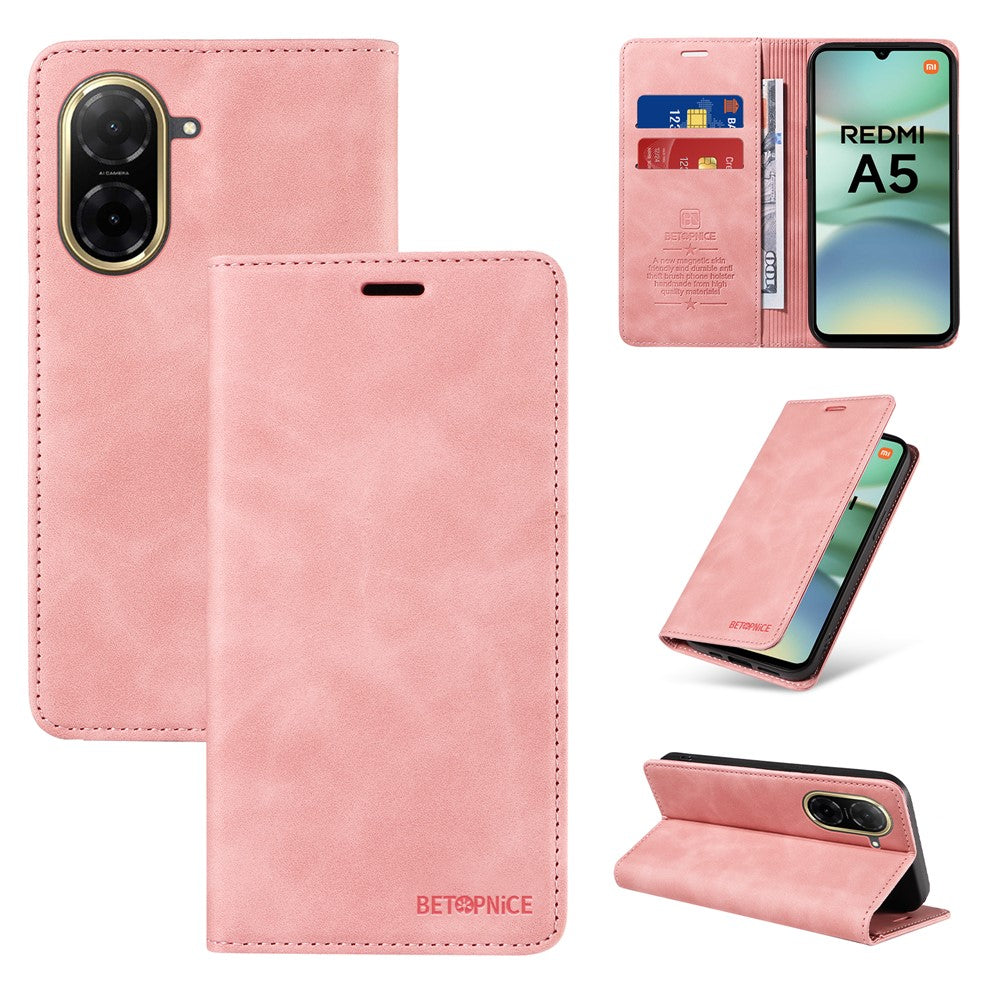 BETOPNICE For Xiaomi Redmi A5 NFC (EU) (173.45mm) Case  Magnetic Closure RFID Blocking Wallet Stand Leather Phone Cover
