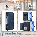 For Motorola Edge 60 5G / 60 Fusion 5G etui med lynlåslomme, flere kortpladser, telefoncover i læder