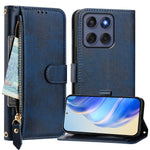 For Motorola Edge 60 5G / 60 Fusion 5G etui med lynlåslomme, flere kortpladser, telefoncover i læder