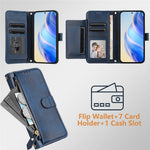For Motorola Edge 60 5G / 60 Fusion 5G etui med lynlåslomme, flere kortpladser, telefoncover i læder