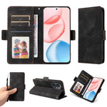 For Honor 400 5G (Global) Leather Cases Wallet Rhombus Imprinted Phone Cover Stand with Strap