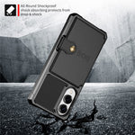 Til Samsung Galaxy S25 Edge cover med kortholder i PU-læder + TPU-bagcover