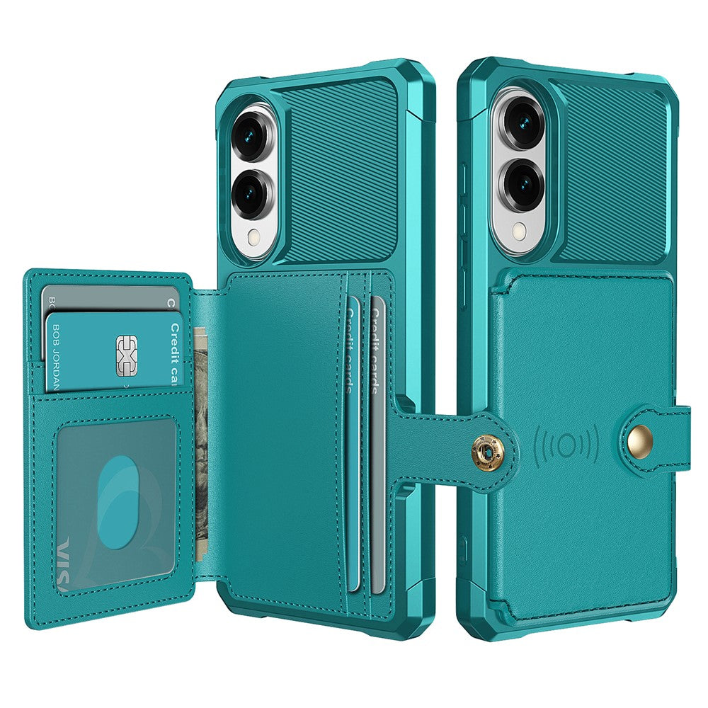 Til Samsung Galaxy S25 Edge cover med kortholder i PU-læder + TPU-bagcover