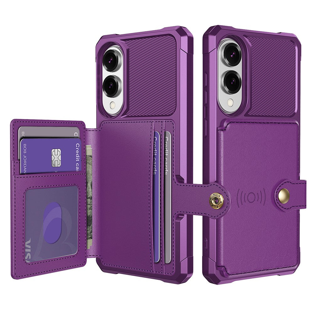 Til Samsung Galaxy S25 Edge cover med kortholder i PU-læder + TPU-bagcover