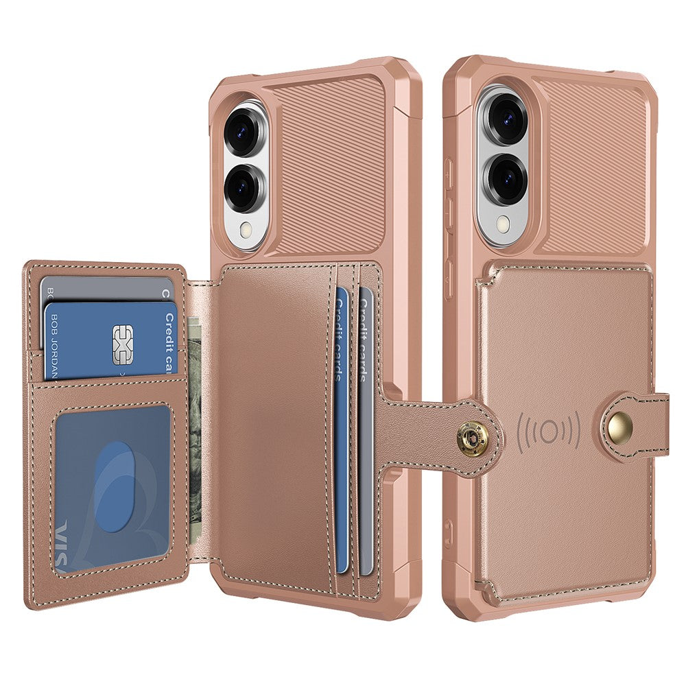 Til Samsung Galaxy S25 Edge cover med kortholder i PU-læder + TPU-bagcover