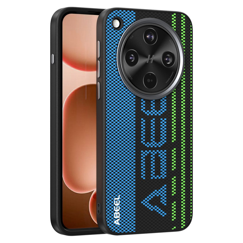ABEEL For Oppo Find X8s+ 5G Magnetic Case Micro-Embossing 6D Printed PC TPU Aluminum Alloy Leather Phone Cover