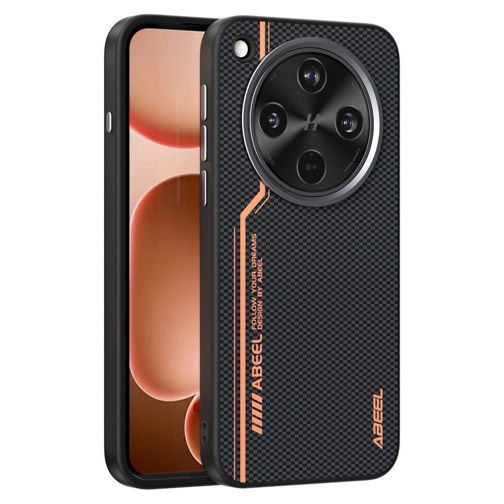 ABEEL For Oppo Find X8s+ 5G Magnetic Case Micro-Embossing 6D Printed PC TPU Aluminum Alloy Leather Phone Cover