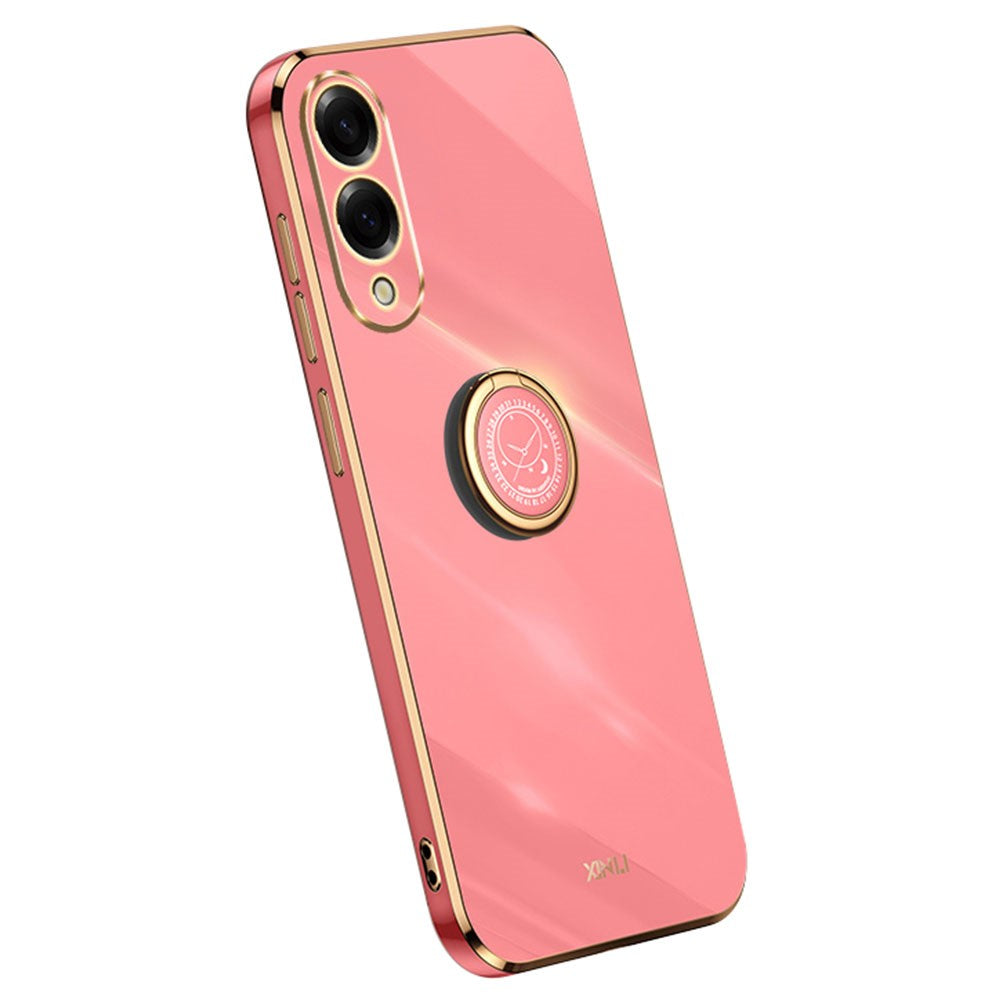 XINLI For Samsung Galaxy S25 Edge Case Ring Kickstand Electroplating TPU Phone Cover