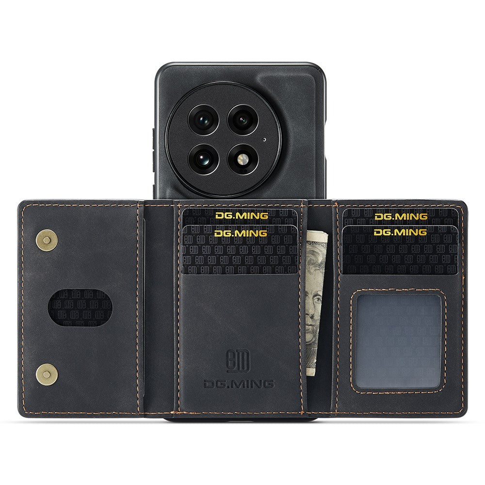 DG.MING M2-serien för OnePlus 13-skal PU + PC + TPU-mobilskydd avtagbart plånboksfodral