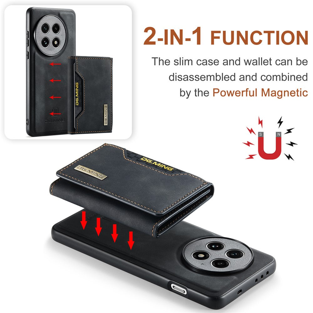 DG.MING M2-serien för OnePlus 13-skal PU + PC + TPU-mobilskydd avtagbart plånboksfodral