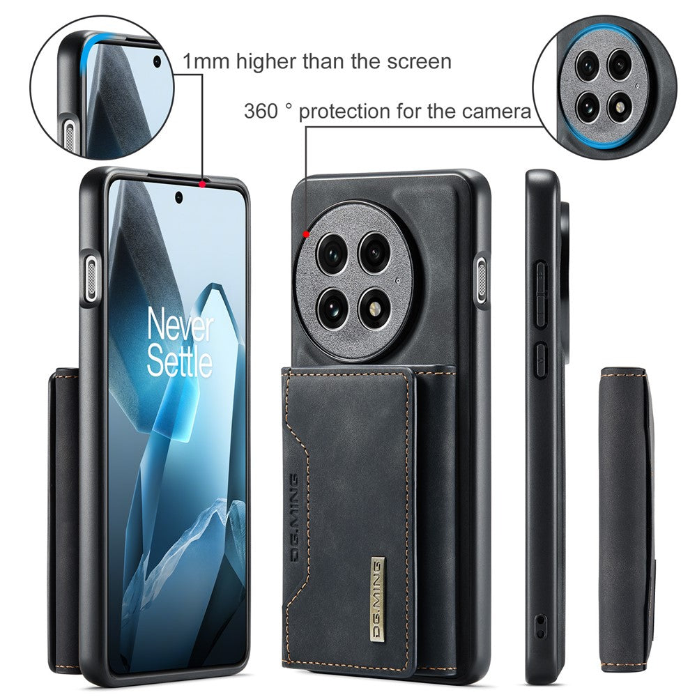 DG.MING M2-serien för OnePlus 13-skal PU + PC + TPU-mobilskydd avtagbart plånboksfodral