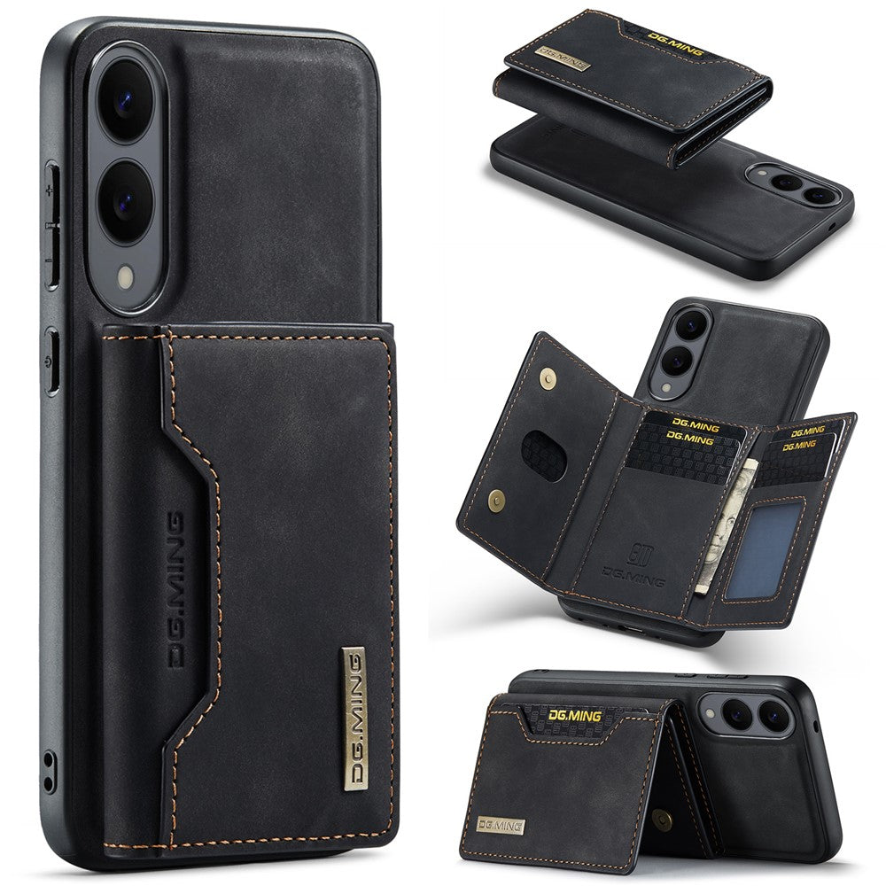 DG.MING M2 Series for Samsung Galaxy S25 Edge Case PU + PC + TPU Phone Cover Detachable Wallet