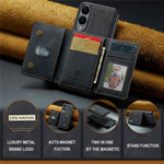 DG.MING M2 Series for Samsung Galaxy S25 Edge Case PU + PC + TPU Phone Cover Detachable Wallet