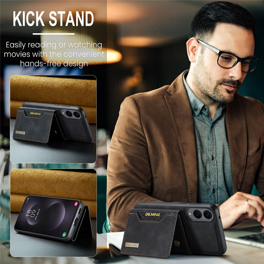 DG.MING M2 Series for Samsung Galaxy S25 Edge Case PU + PC + TPU Phone Cover Detachable Wallet